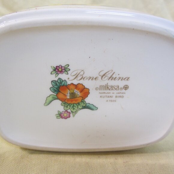 VTG MIKASA KUTANI BIRD TRINKET BOX W/LID PORCELAIN - Picture 7 of 7